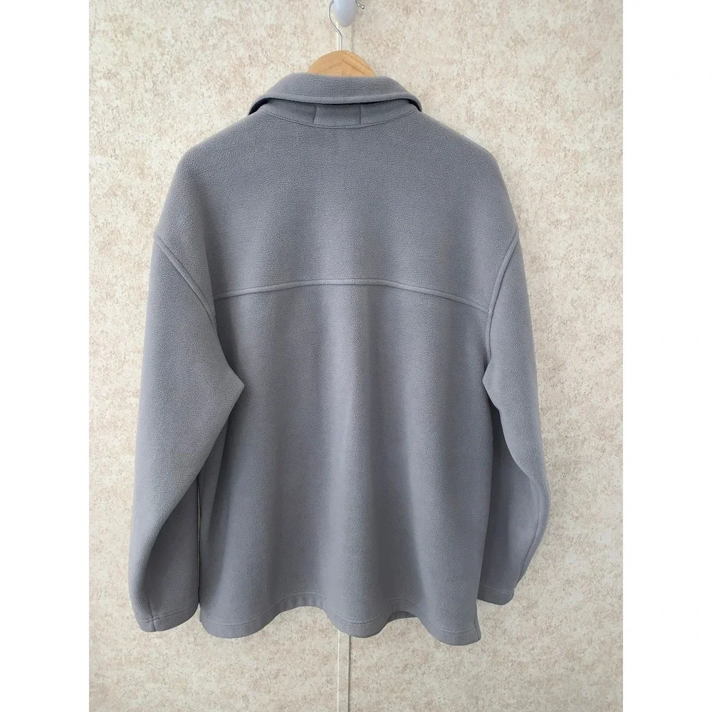 Banana Republic Mens XL Gray Fleece Jacket Button Front Midweight‎